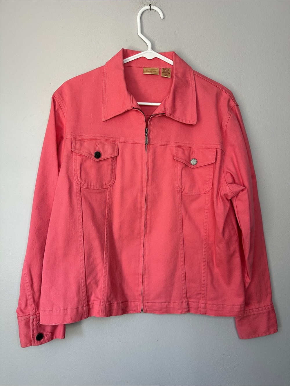 Women's Coral Demin Zip-Front Jacket size M 10-12